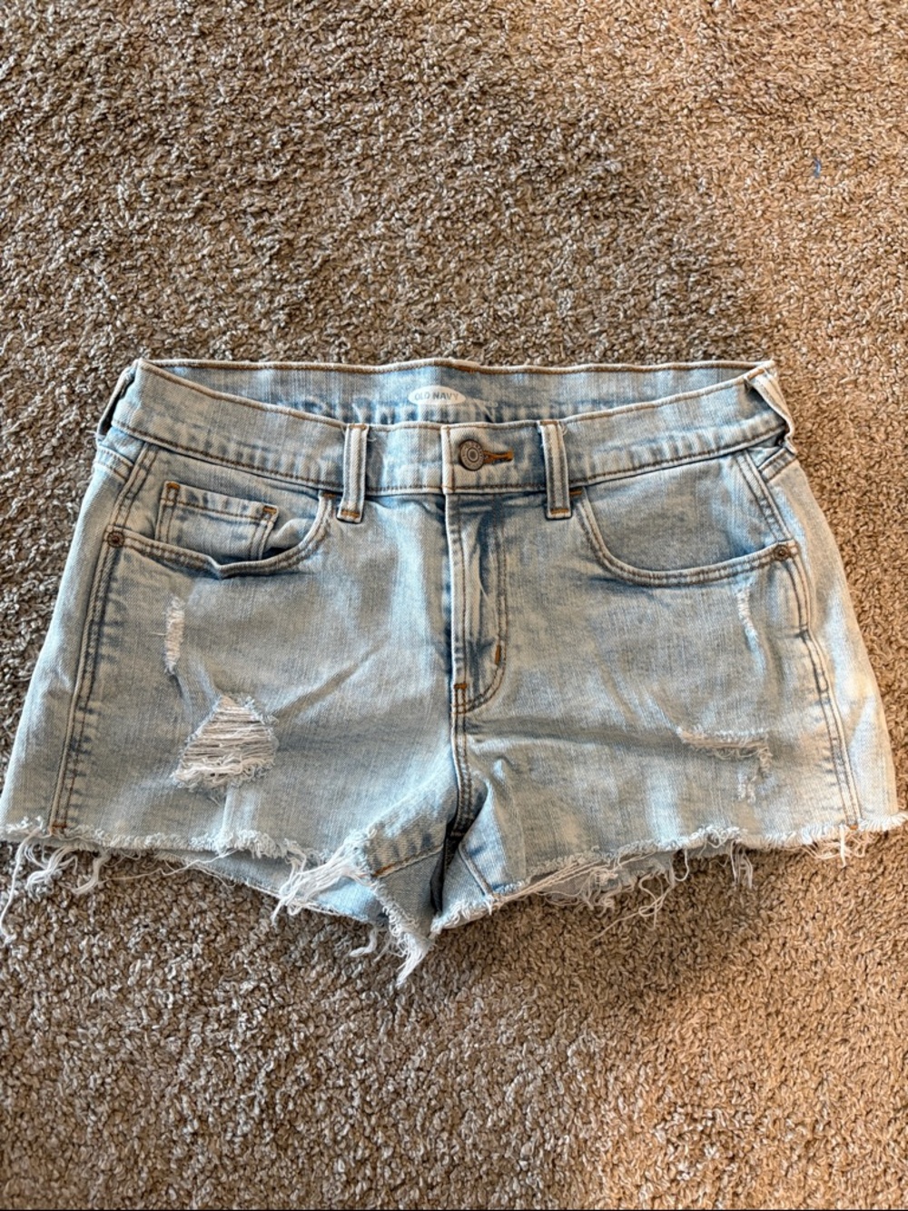 Old Navy Light Blue Distressed Denim Cutoff Shorts